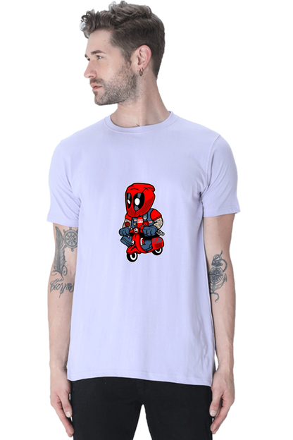 Regular Fit Classic Deadpool on a scooter T-Shirt