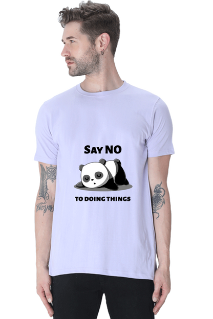 Regular Fit Classic Lazy Panda Say No To Ding Things Unisex T-shirt