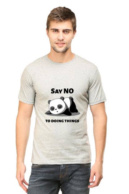Regular Fit Classic Lazy Panda Say No To Ding Things Unisex T-shirt