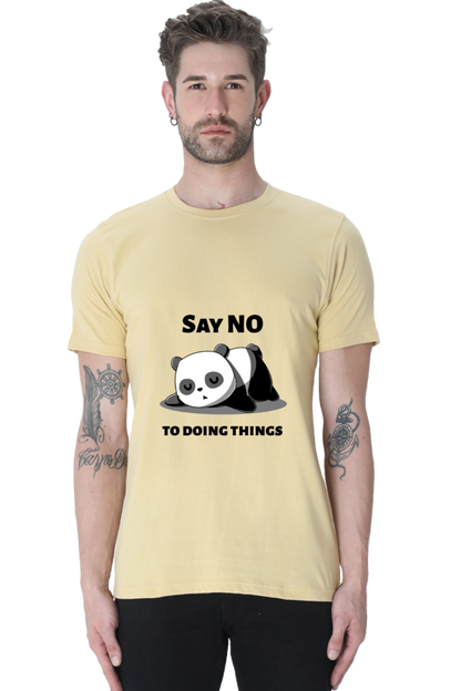 Regular Fit Classic Lazy Panda Say No To Ding Things Unisex T-shirt