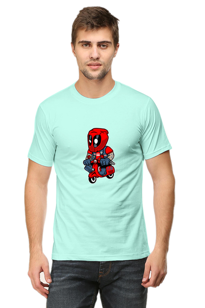 Regular Fit Classic Deadpool on a scooter T-Shirt