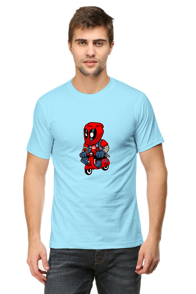 Regular Fit Classic Deadpool on a scooter T-Shirt