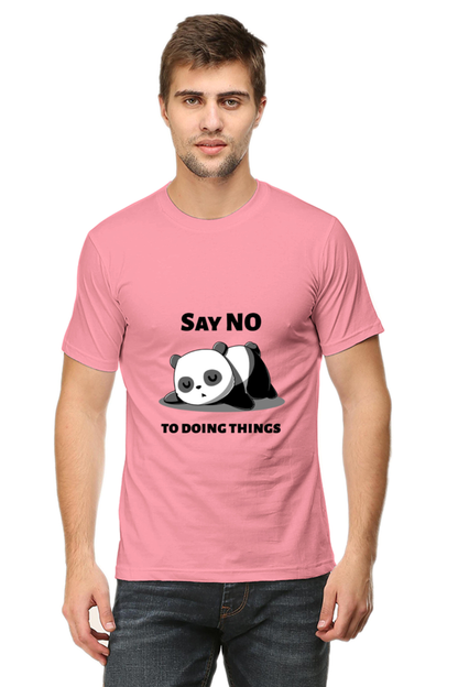 Regular Fit Classic Lazy Panda Say No To Ding Things Unisex T-shirt