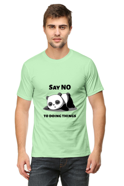 Regular Fit Classic Lazy Panda Say No To Ding Things Unisex T-shirt