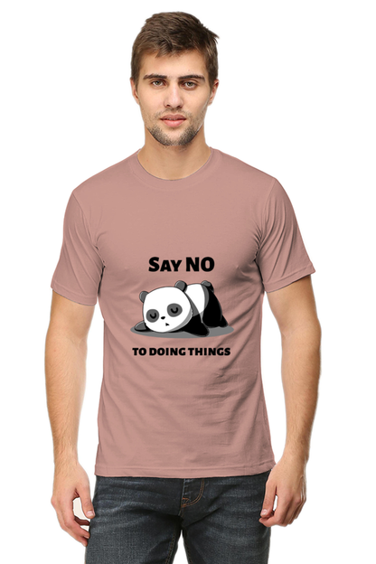 Regular Fit Classic Lazy Panda Say No To Ding Things Unisex T-shirt
