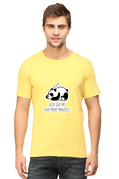 Regular Fit Classic Lazy Panda Five More Minutes Unisex T-shirt