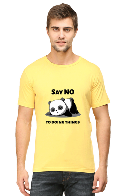 Regular Fit Classic Lazy Panda Say No To Ding Things Unisex T-shirt