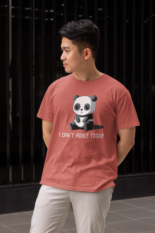 Regular Fit Classic Lazy Panda I Can't Adult Today Unisex T-shirt