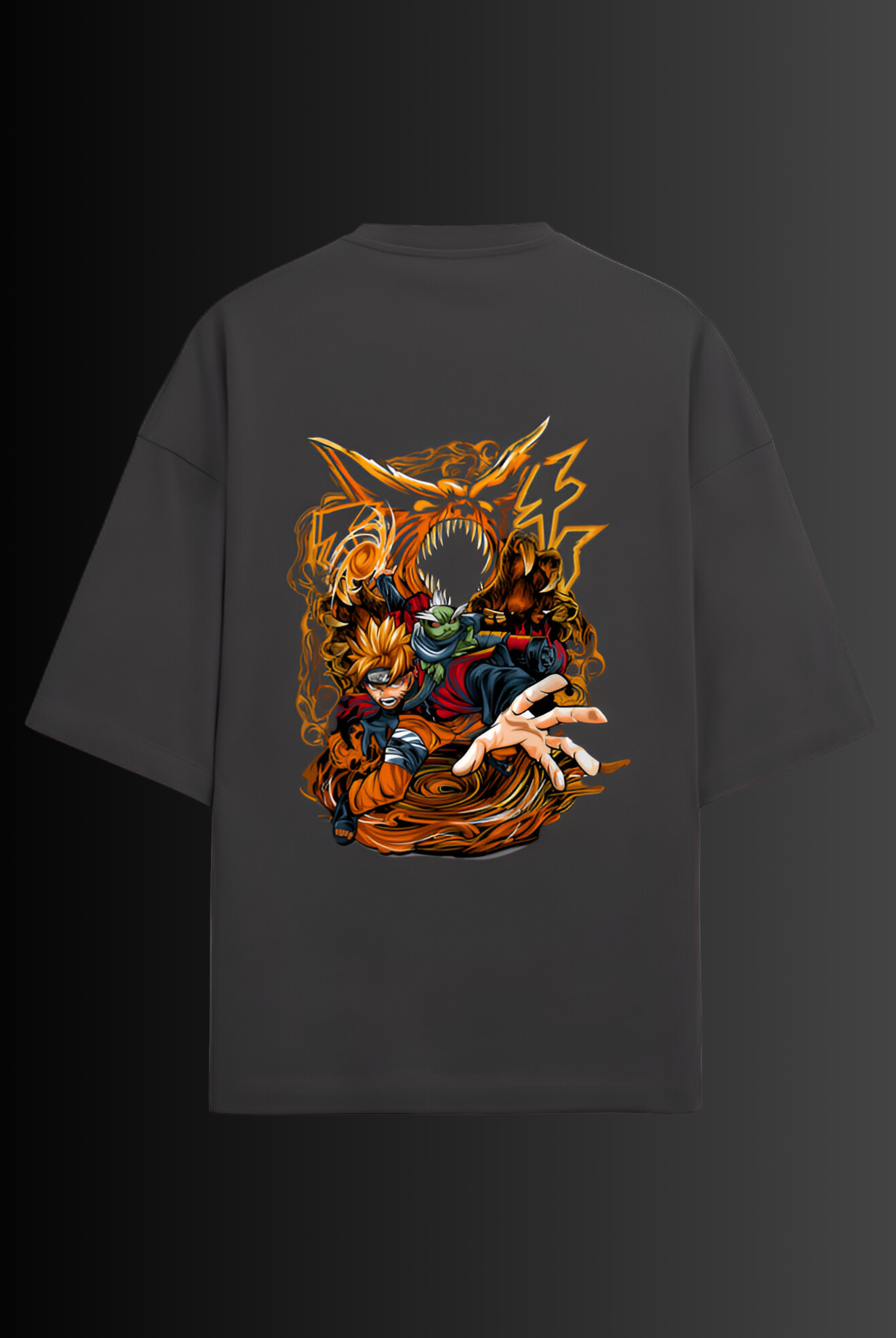 Premium Terry Oversized Naruto and Kurama Unisex T-Shirt