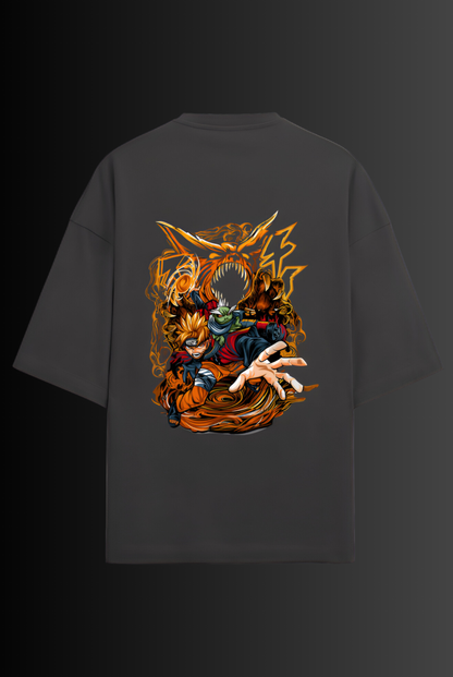 Premium Terry Oversized Naruto and Kurama Unisex T-Shirt