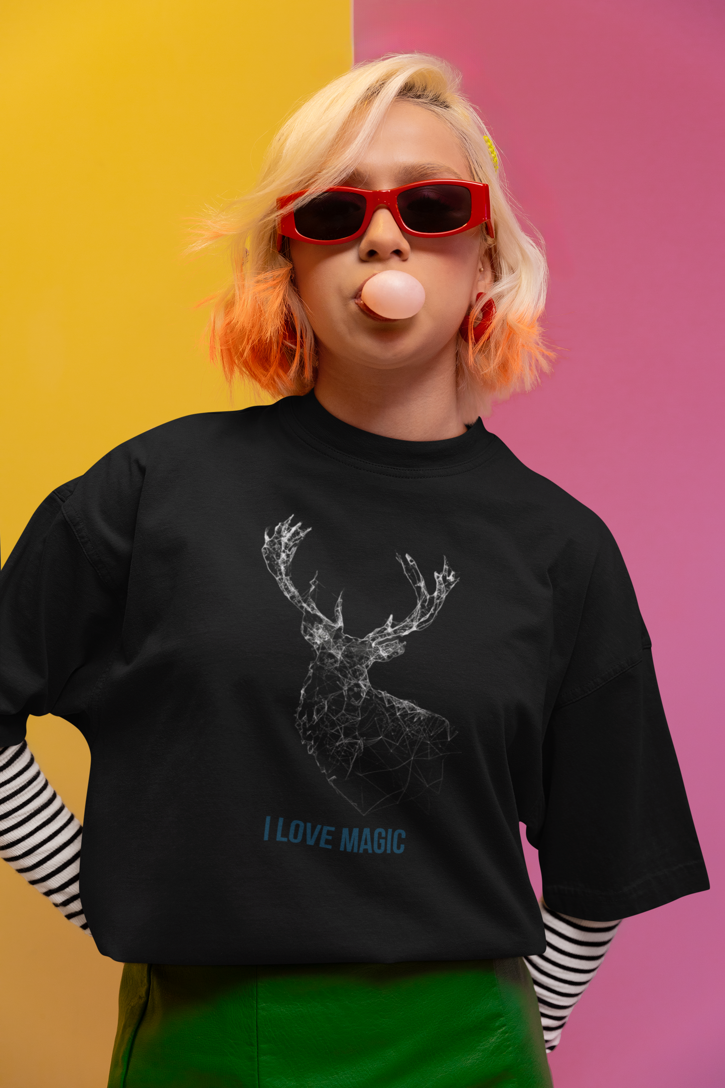 Premium Terry Oversized Harry Potter Stag Unisex T Shirt