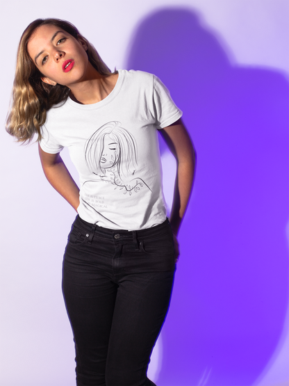 Premium Female Supima Regular Fit Abstract Art T-shirt