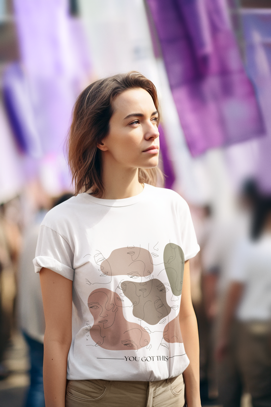 Premium Female Regular Fit Abstract Art T-shirt