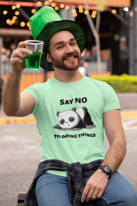 Regular Fit Classic Lazy Panda Say No To Ding Things Unisex T-shirt