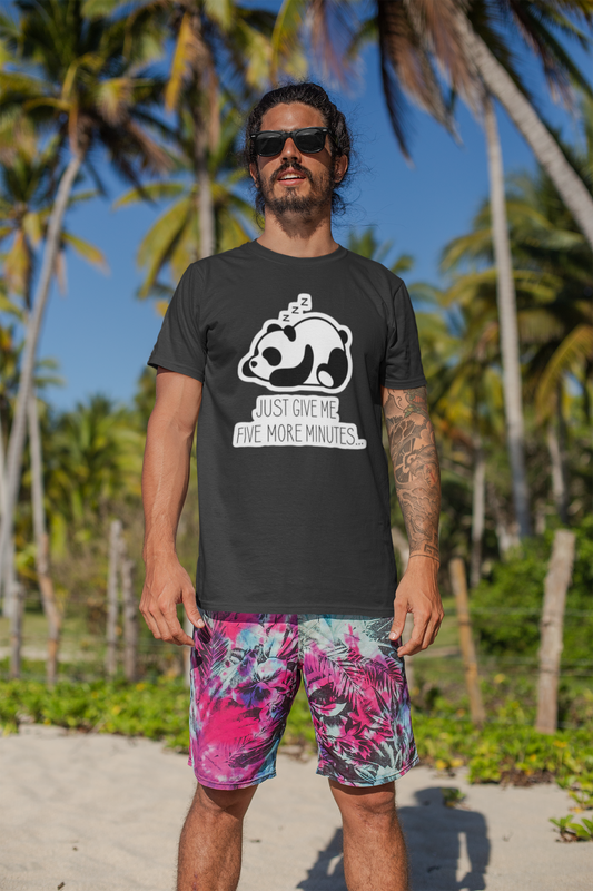 Regular Fit Classic Lazy Panda Five More Minutes Unisex T-shirt