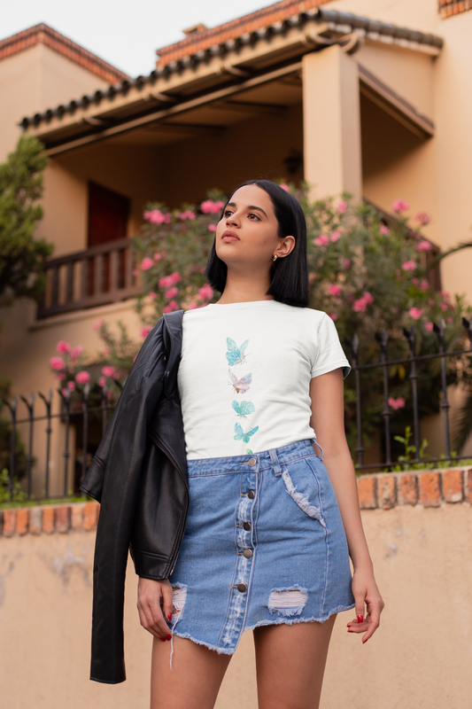 Premium Regular Fit Female Supima Butterfly T-Shirt
